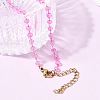 304 Stainless Steel with Glass Faceted Rondelle Bead Handmade Link Chain Birth Stone Necklaces for Women NJEW-G195-01G-05-2