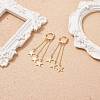 Brass Star Chain Tassel Dangle Hoop Earrings EJEW-TA00109-3