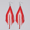 Handmade Glass Seed Beads Tassel Dangle Earrings EN2812-5-1