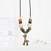 Alloy Pendant Waxed Cord Necklaces FS-WGBC2DA-10-1