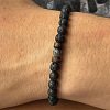 Natural Lava Rock Round Beads Stretch Stretch for Men Women AE5007-3