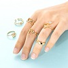 6Pcs 6 Styles Brass Micro Pave Clear Cubic Zirconia Cuff Rings RJEW-LS0001-43G-6