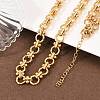 8MM 304 Stainless Steel Textured Ring Link Chain Necklaces NJEW-Z105-04G-01-1