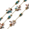 Handmade 304 Stainless Steel Synthetic Turquoise Starfish Link Chains CHS-L032-13G-06-1