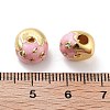 Donut Rack Plating Brass Enamel Beads KK-G512-03G-02-3