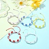 Woven Glass Flower Adjustable Braided Bead Bracelets for Women BJEW-MZ00100-2