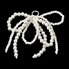 Bowknot Plastic Imitation Pearl Beads Shoe Charms AJEW-XCP0003-50-1
