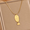 Ocean 304 Stainless Steel Embossed Fish Pendant Necklaces for Women WG27532-03-1