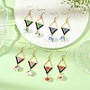 304 Stainless Steel with Cylinder Seed Beads Dangle Earrings EJEW-MZ00810-1