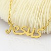 304 Stainless Steel  inchJesus inch Pendant Necklaces NJEW-O054-42-2