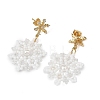 Glass & Shell Pearl Braided Dangle Earrings EJEW-MZ00812-4