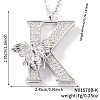 Brass Micro Pave Clear Cubic Zirconia Pendant Necklaces FS-WG7BC7F-09-1