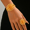 Luxury Iron Bridal 3D Flower Bangles & Rings for Women HI9521-3