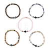 Non-magnetic Synthetic Hematite & Natural Mixed Gemstone Beaded Stretch Bracelets for Women Men BJEW-JB14012-2