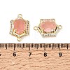 Brass Micro Pave Cubic Zirconia and Glass Links Connector Charms GL-CBA86BA-01G-E-3