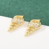 Brass Micro Pave Cubic Zirconia Pendant & Stud Earrings Sets for Women SJEW-F227-01C-G-4