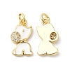 Real 16K Gold Plated Brass Micro Pave Clear Cubic Zirconia Pendants ZIRC-L103-059G-02-1
