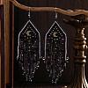 Bohemian Style Moon Glass Seed Beads Dangle Earrings GZ0619-2-1