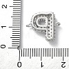 Brass Micro Pave Cubic Zirconia Letter Links KK-I717-04P-P-3