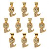 10Pcs Brass Micro Pave Clear Cubic Zirconia Pendants KK-SZ0005-51-1