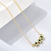 Brass Glass Triple Star Pendant Necklaces KK-CBAB173-03G-05-3