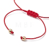 Christmas Glass Braided Bead Bracelets BJEW-JB10892-03-4