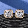 Brass Micro Pave Cubic Zirconia Stud Earrings for Women EJEW-F418-02G-1