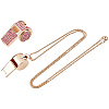 Alloy Rose Rhinestone Whistle Pendant Necklaces NJEW-WH20001-24G-02-7