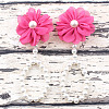 Cloth 3D Flower Plastic Imitation Pearl Beaded Barefoot Infnat Toe Anklets FS-WG366B4-06-1