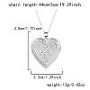 304 Stainless Steel Cross Heart Openable Photo Locket Pendant Cable Chain Necklaces for Women WGFF668-01-1
