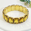 Brass Glass Beads Stretch Bracelets for Women FS-WG7A350-05-1