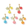 Glass Seed Beaded Berries & Leaf Pendants PALLOY-MZ01114-1