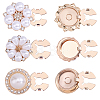 6Pcs 3 Styles Flat Round & Flower Alloy Resin Cufflinks FIND-ME0004-45-1