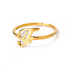 Adjustable 201 Stainless Steel Letter Open Cuff Rings for Women FS-WG61269-06-1