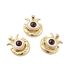 Evil Eye with Moon Brass Micro Pave Clear Cubic Zirconia Pendants KK-G419-10G-2