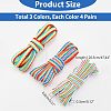 CHGCRAFT 12Pairs 3 Colors Rainbow Striped Polyester Shoelace AJEW-CA0002-34-2