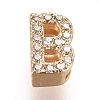 Golden Plated Brass Micro Pave Cubic Zirconia Slide Charms ZIRC-L075-61B-G-1
