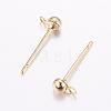 Brass Stud Earring Findings KK-F714-05G-2