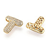 Brass Micro Pave Cubic Zirconia Pendants KK-N254-06G-T-2