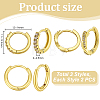 2Bags Brass Micro Pave Clear Cubic Zirconia Hoop Earrings EJEW-PH0001-55-2