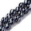 Handmade Blue and White Porcelain Beads Strands PORC-I027-03F-1