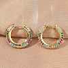 Brass Micro Pave Cubic Zirconia Hoop Earrings EJEW-C181-13G-4