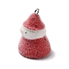 Christmas Flocky Opaque Resin Pendants LS-RESI-F062-04B-2