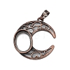 Moon Brass Pendant Cabochon Settings KK-S521-04RC-1