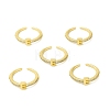 Clear Cubic Zirconia Initial Letter Open Cuff Ring RJEW-H120-09G-E-4