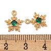 Flower Brass Micro Pave Cubic Zirconia Pendants KK-N254-102G-02-3