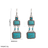 Synthetic Turquoise & Alloy Dangle Earrings WG371D0-01-2