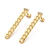 Ion Plating(IP) 304 Stainless Steel Curb Chains Shape Stud Earrings EJEW-D101-01G-1