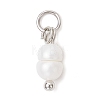 Natural Cultured Freshwater Pearl Potato Charms with Brass Jump Rings PALLOY-JF04176-02-3