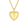 Golden Tone Brass Cable Chain Letter Heart Pendant Necklaces for Women PW-WG67FD6-20-1